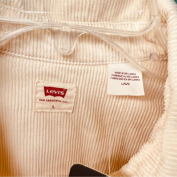 Levi's Long Sleeve Orion Corduroy Button Down Shirt OFF WHITE LARGE NWT - Picture 4 of 9